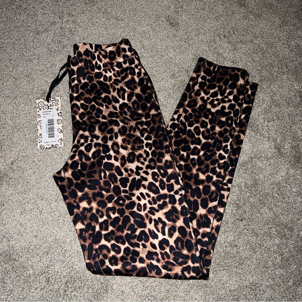 NWT Nanette Lepore Women's Leopard Animal Print Knit Leggings Pants XS MSRP $79